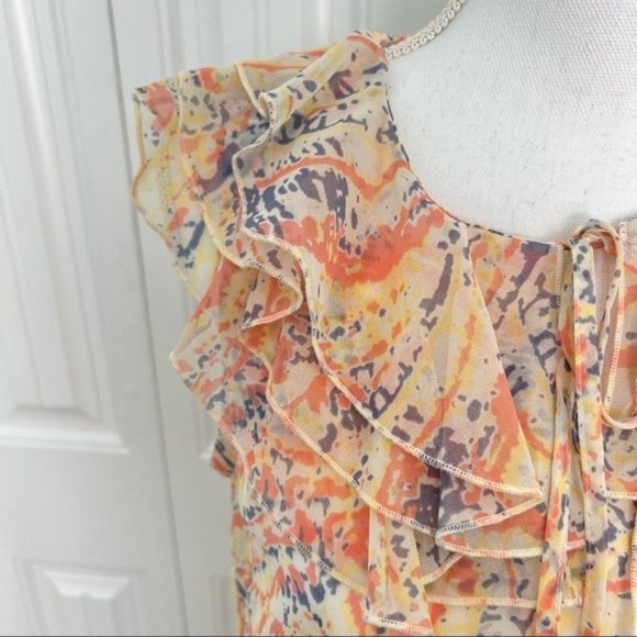 CAbi Ruffle Neck Pastel Flashback Tunic Top #837 Small - Picture 3 of 7